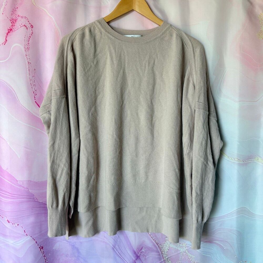 Maison de Papillon Mongolian Cashmere Pink Blush Beige Oversized Sweater Luxury